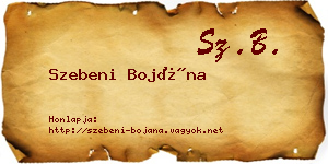 Szebeni Bojána névjegykártya